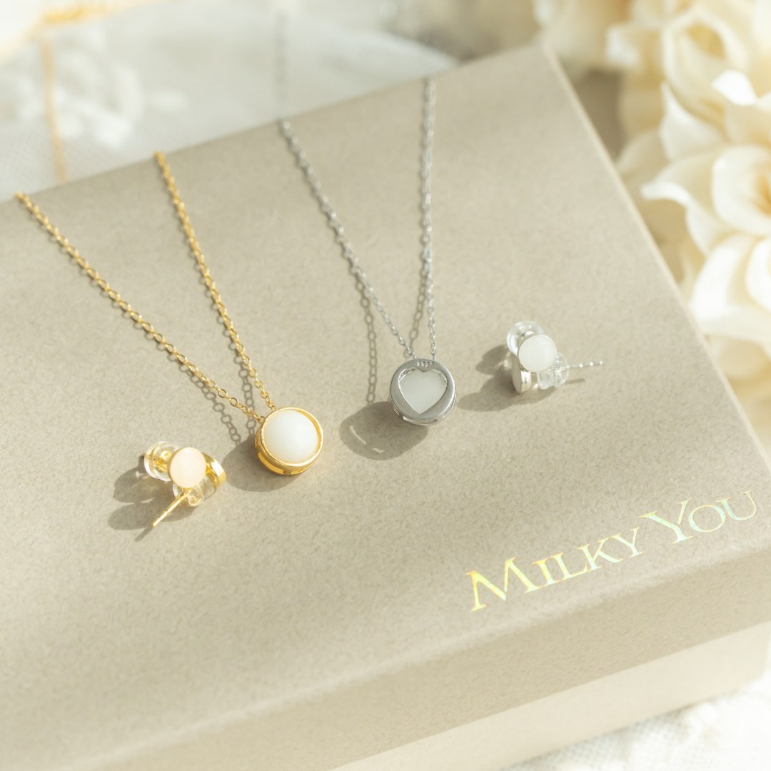 【セット商品】リバーシブルネックレス／一粒ピアス【保証対象商品】