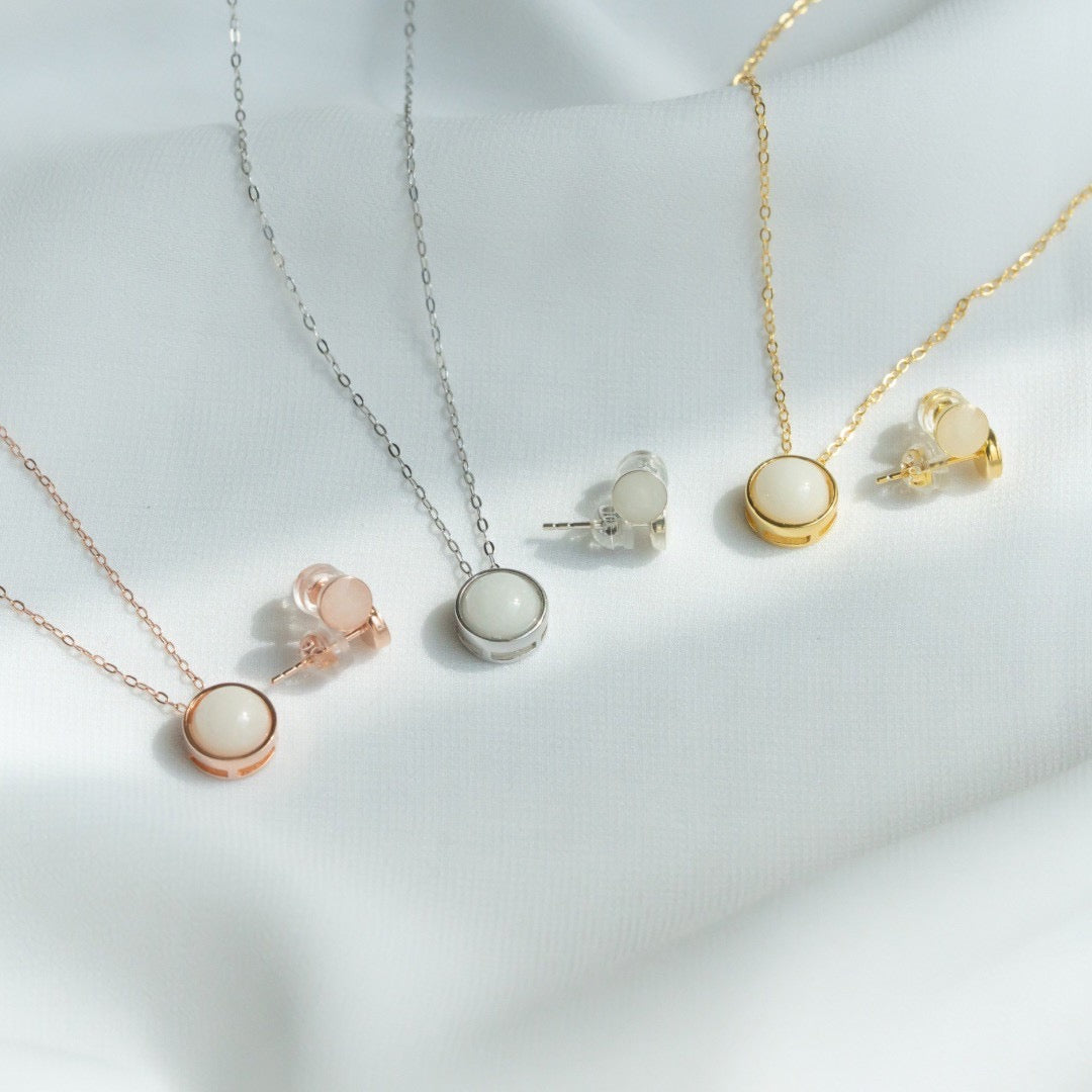 【セット商品】リバーシブルネックレス／一粒ピアス【保証対象商品】